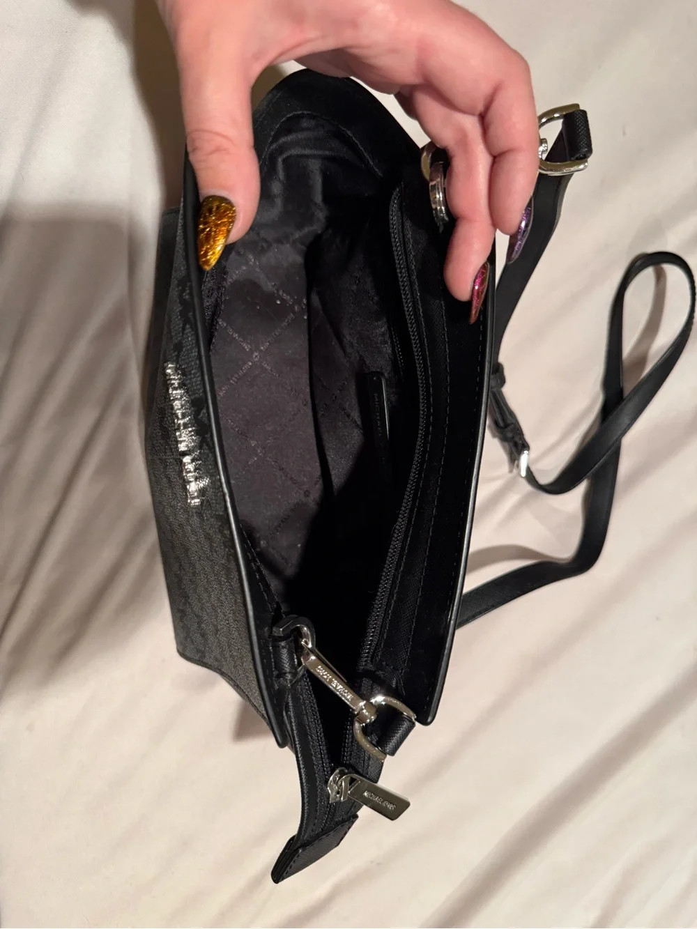Michael Kors Black and Gray Signature Crossbody Bag
